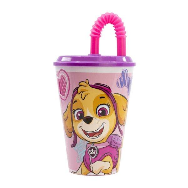 Vízespohár szívószállal gyerekeknek STOR 74530 430 ml Paw Patrol Skye
(rózsaszín)