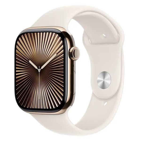 Apple Watch Series 10 GPS + Cellular 42mm Gold Titanium Case with Starlight
Sport Band - M/L