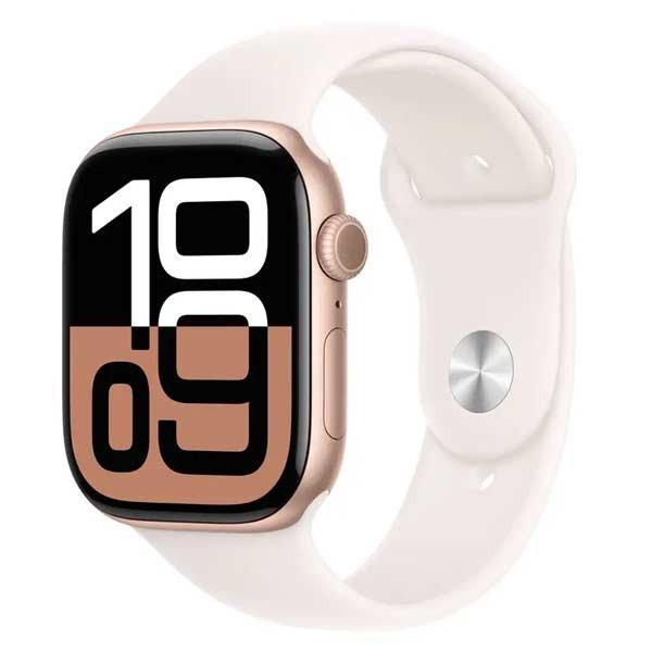 Apple Watch Series 10 GPS + Cellular 46mm Rózsaszín-arany aluminium
sportszíjjal - S/M