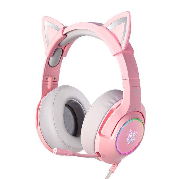 gamer os fejhallgató ONIKUMA K9 Pink RGB