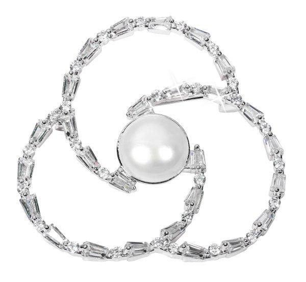 JwL Luxury Pearls Gyöngy hármas levél bross kristályokkal
JL0519