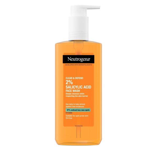 Neutrogena Tisztító gél Clear & Defend (Facial Wash) 200 ml