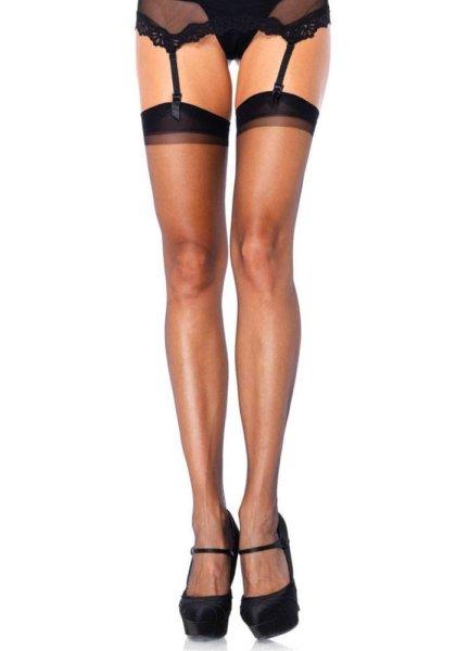  Sheer Stockings - BLACK - O/S - HOSIERY 