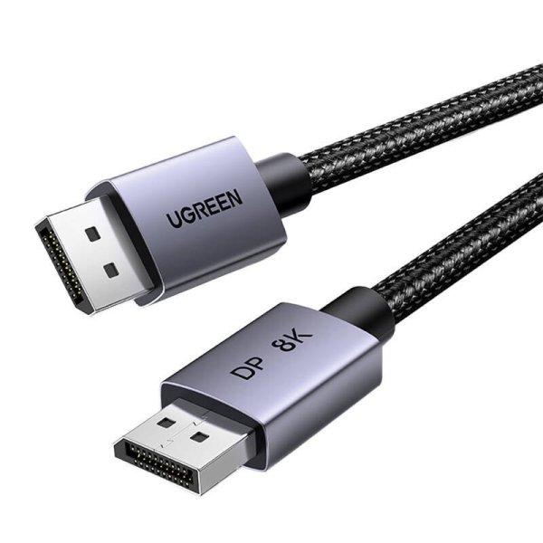 Ugreen DP120 DisplayPort 1.4 kábel, 8K 60Hz, 32.4Gbps, 1m (fekete)