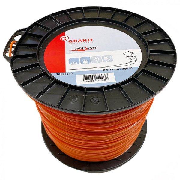 Granit® fűkasza damil ∅ 2.4 mm 5 élű csillag profil ⇔ 360 méter -
prémium minőség*