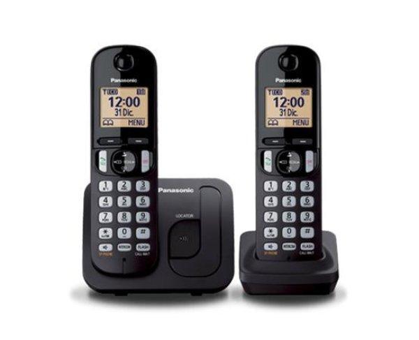 Telefon, vezeték nélküli, telefonpár, PANASONIC "KX-TGC212PDB Duo,
fekete