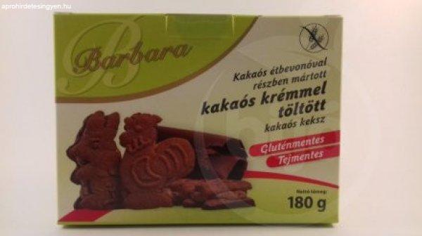 Barbara gluténmentes kakaós keksz kakaós tölt. étbevonatos 150 g