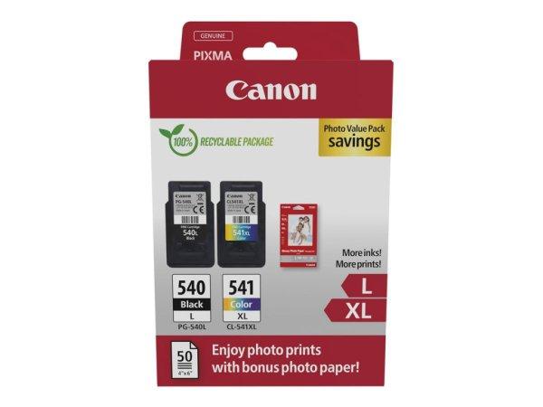 Canon PG-540L (1x11 ml) + CL-541XL (1x15 ml) + 50 lap GP501 10x15 fényes
fotópapír Multipack