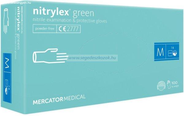 MERCATOR nitrylex green púdermentes kesztyű M 100db (Előrendelhető)