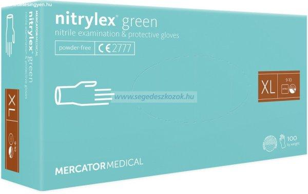 MERCATOR nitrylex green púdermentes kesztyű XL 100db (Előrendelhető)