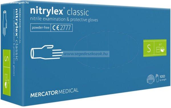 MERCATOR nitrylex classic blue nitril púdermentes kesztyű S 100db