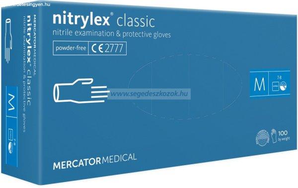 MERCATOR nitrylex classic blue nitril púdermentes kesztyű M 100db