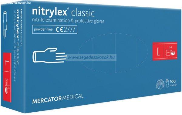 MERCATOR nitrylex classic blue nitril púdermentes kesztyű L 100db