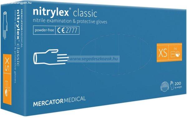 MERCATOR nitrylex classic blue nitril púdermentes kesztyű XS 200db