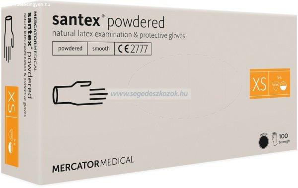 MERCATOR santex powdered (smooth) rugalmas latex púderezett orvosi kesztyű XS
100db