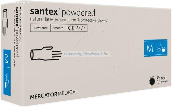 MERCATOR santex powdered (smooth) rugalmas latex púderezett orvosi kesztyű M
100db