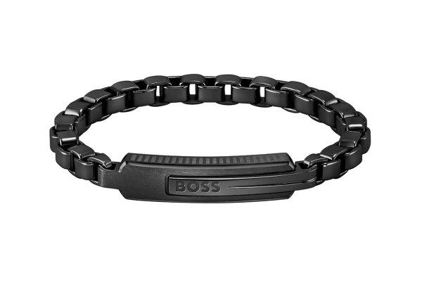 Hugo Boss Bájos fekete karkötő Orlado 1580358 19,5 cm