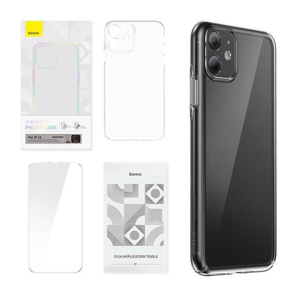 Baseus Crystal Series átlátszó tok iPhone 11-hez (átlátszó) + edzett üveg
+ tisztítókészlet