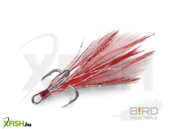 Delphin B!Rd Hook Triple Műcsali Piros Tollak #4 3 Db/csomag