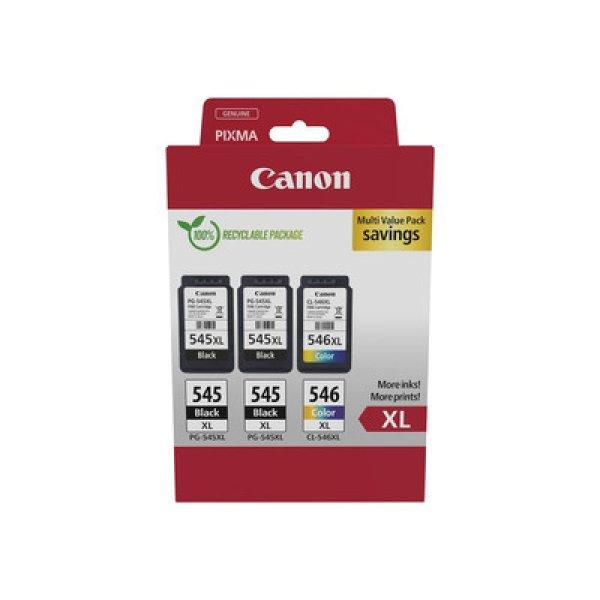 Canon 2db PG-545XL (2x15 ml) + 1db CL-546XL (1x13 ml) ( 2db fekete+ 1db színes
) EREDETI TINTAPATRON multipakk