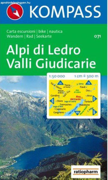 WK 071 - Alpi di Ledro - Valli Giudicarie turistatérkép - KOMPASS