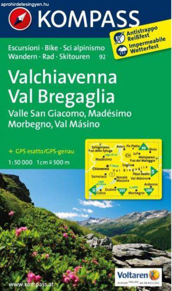 WK 92 - Valchiavenna - Val Bregaglia turistatérkép - KOMPASS