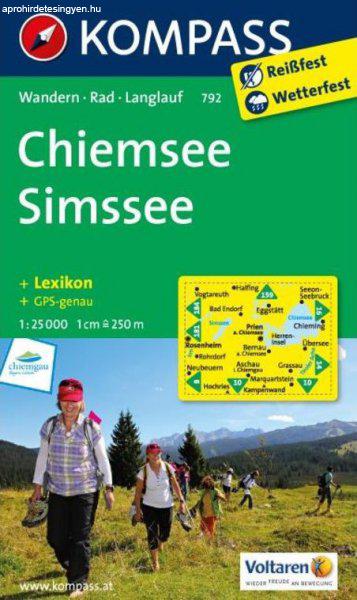 WK 792 - Chiemsee - Simsee turistatérkép - KOMPASS