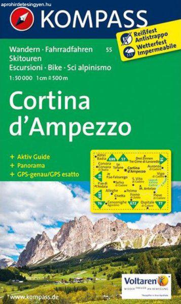 WK 55 - Cortina d'Ampezzo turistatérkép - KOMPASS