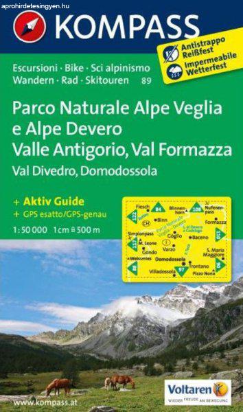 WK 89 - Parco Naturale Alpe Veglia e Alpe Devero turistatérkép - KOMPASS