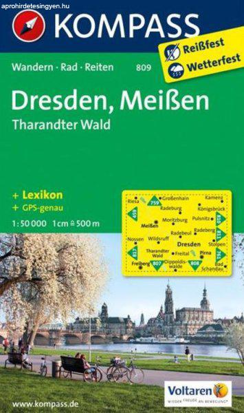 WK 809 - Dresden - Meissen - Tharandter Wald turistatérkép - KOMPASS