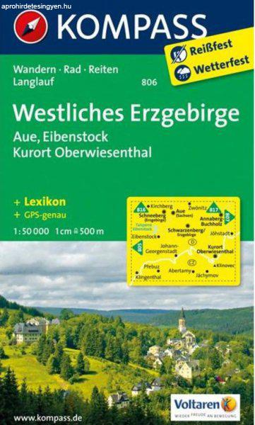 WK 806 - Westliches Erzgebirge turistatérkép - KOMPASS