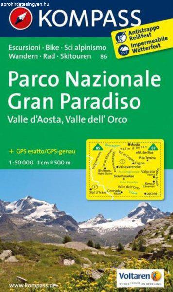 WK 86 - Parco Nazionale Gran Paradiso turistatérkép - KOMPASS