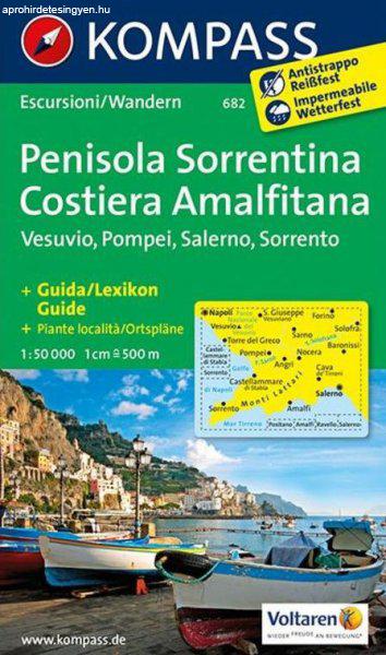 WK 682 - Penisola Sorrentina - Costiera Amalfitana - turistatérkép - KOMPASS