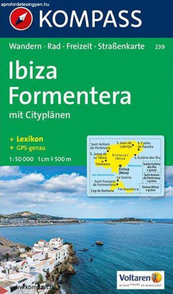 WK 239 - Ibiza - Formentera turistatérkép - KOMPASS