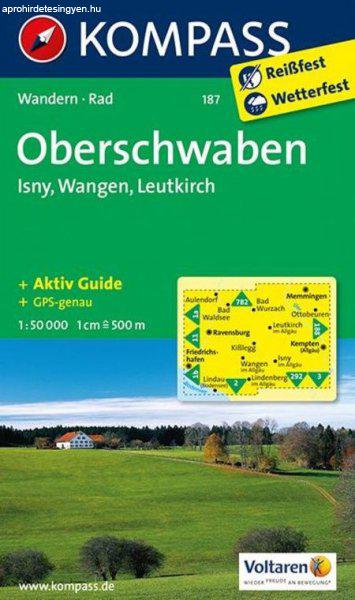 WK 187 - Oberschwaben turistatérkép - KOMPASS