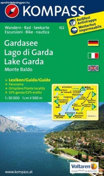 WK 102 - Garda See turistatérkép - KOMPASS