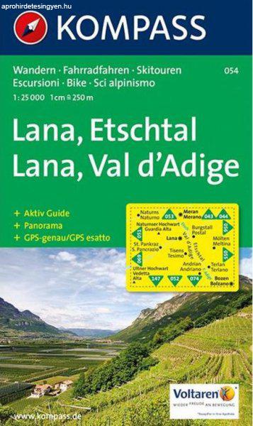 WK 054 - Lana - Etschtal/Val d'Adige turistatérkép - KOMPASS