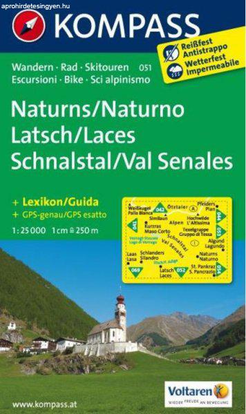 WK 051 - Naturns / Naturno - Latsch / Laces - Schnalstal / Val Senales
turistatérkép - KOMPASS