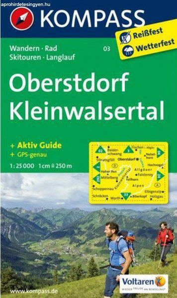 WK 03 - Oberstdorf - Kleinwalsertal turistatérkép - KOMPASS