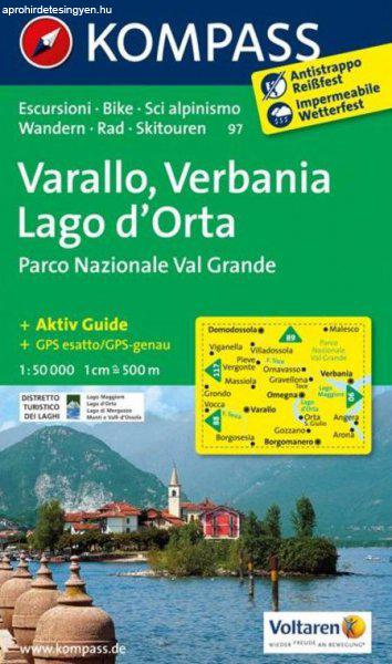 WK 97 - Varallo - Verbania - Lago d'Orta - Parco Nazionale Val Grande
turistatérkép - KOMPASS