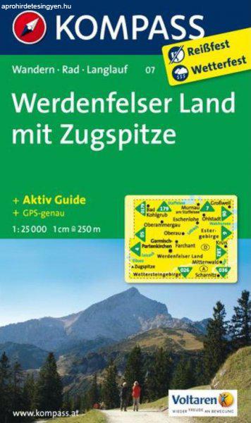 WK 07 - Werdenfelser Land mit Zugspitze turistatérkép - KOMPASS