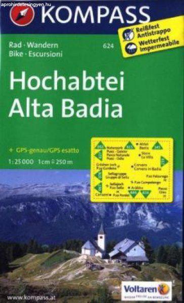 WK 624 - Hochabtei / Alta Badia turistatérkép - KOMPASS