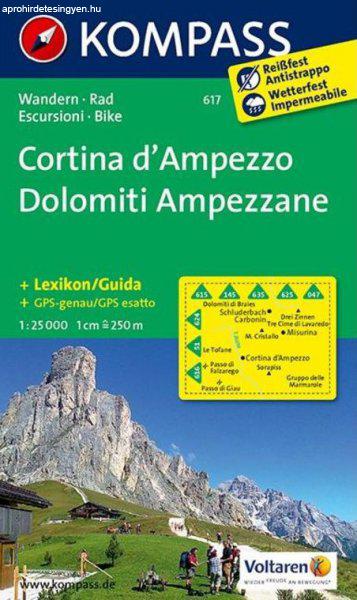 WK 617 - Cortina d'Ampezzo - Dolomiti Ampezzone turistatérkép - KOMPASS