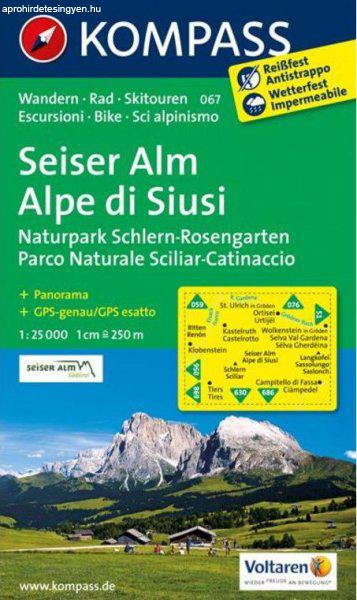 WK 067 - Seiser Alm / Alpe di Sius turistatérkép - KOMPASS
