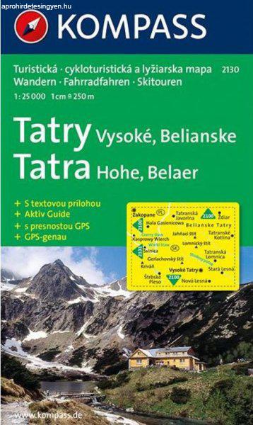 WK 2130 - Vysoké Tatry / Hohe Tatra turistatérkép - KOMPASS