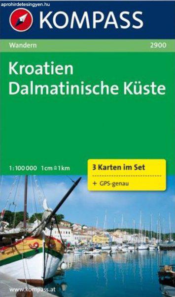 WK 2900 - Dalmát tengerpart (3 részes) turistatérkép - KOMPASS