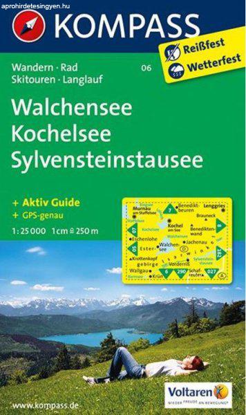 WK 06 - Walchensee-Kochelsee-Sylvenstein Stausee turistatérkép - KOMPASS