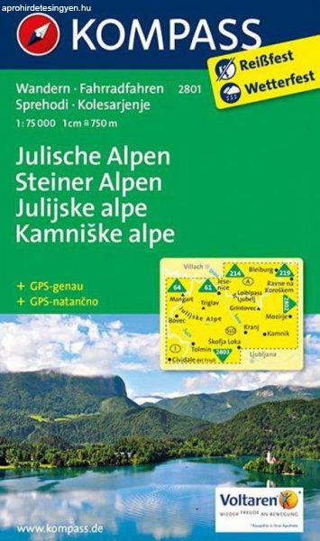 WK 2801 - Juliai Alpok-Steiner Alpok turistatérkép - KOMPASS