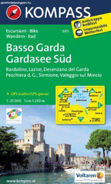 WK 695 - Basso Garda-Gardasee Süd turistatérkép - KOMPASS 