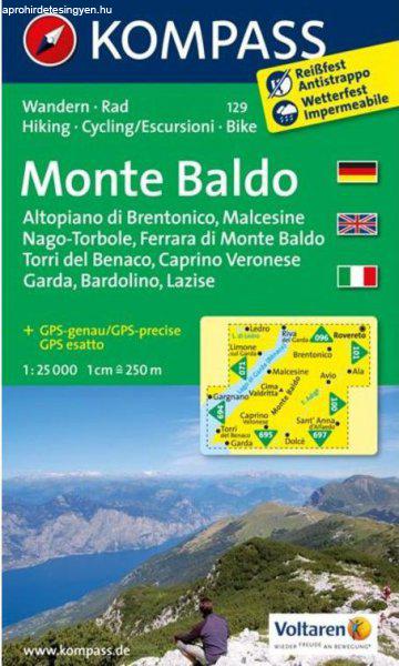 WK 129 - Monte Baldo turistatérkép - KOMPASS